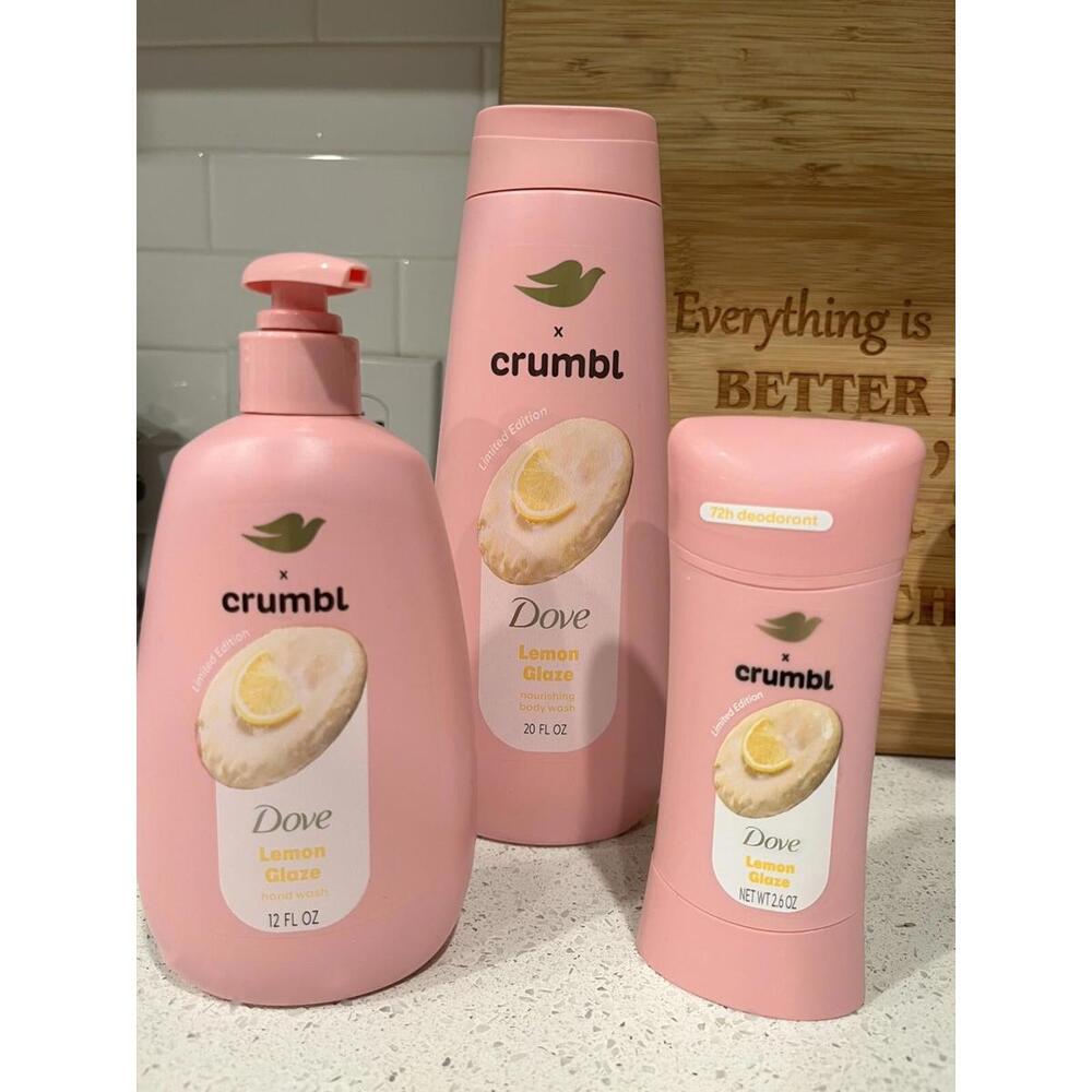 Dove X Crumb Body Wash, Hand Wash And Deodorant-Lemon Glaze Crumb Cake